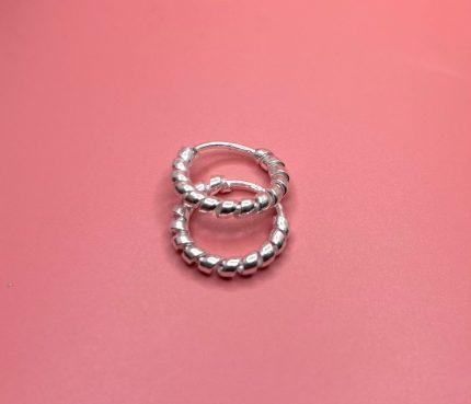 TwistGlow Silver Hoops