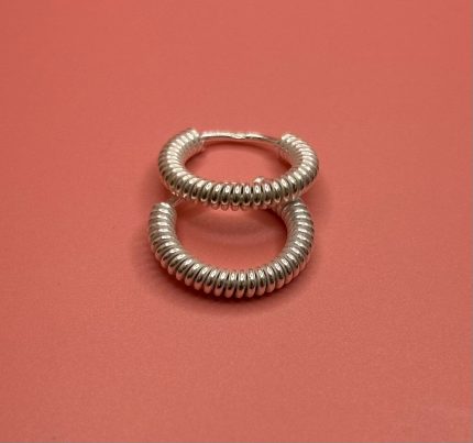 Silver Spiral Chunky Hoops
